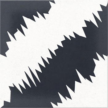 Mosaic House Moroccan tile Tirol W C4-14 Black White  cement, encaustic, field, pattern 